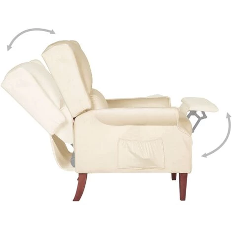 SUPERMARKET Fauteuil Inclinable Crème Velours SUHB-329288 7 SUPERMARKET Fauteuil Inclinable Crème Velours SUHB-329288 – Image 5
