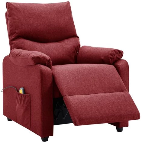 SUPERMARKET Fauteuil De Massage Inclinable Rouge Bordeaux Tissu SUHB-342462 6 SUPERMARKET Fauteuil De Massage Inclinable Rouge Bordeaux Tissu SUHB-342462 – Image 4
