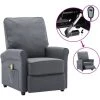 SUPERMARKET Fauteuil Inclinable électrique De Massage Gris Foncé Tissu -Pas Cher Fauteuil Magasin 63652067 1