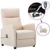 SUPERMARKET Fauteuil De Massage Inclinable électrique Crème Tissu