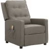SUPERMARKET Fauteuil De Massage Inclinable Gris Clair Tissu SUHB-338966