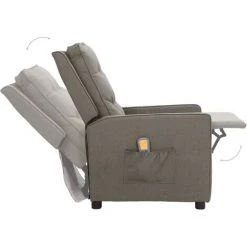 SUPERMARKET Fauteuil De Massage Inclinable Gris Clair Tissu SUHB-338966 -Pas Cher Fauteuil Magasin 63652529 4