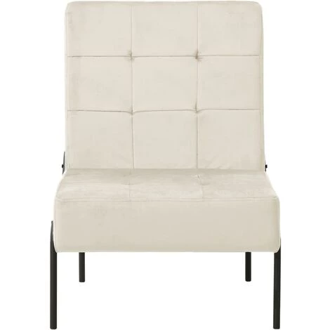 SUPERMARKET Chaise De Relaxation 65x79x87 Cm Blanc Crème Velours 4 SUPERMARKET Chaise De Relaxation 65x79x87 Cm Blanc Crème Velours – Image 2