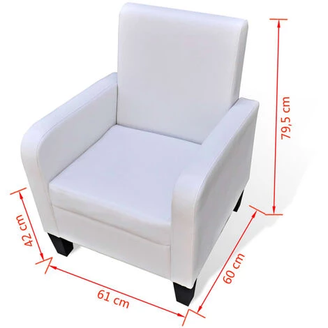 SUPERMARKET Fauteuil Blanc Similicuir SUHB-241110 7 SUPERMARKET Fauteuil Blanc Similicuir SUHB-241110 – Image 5