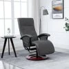 SUPERMARKET Fauteuil TV Pivotant Gris Similicuir -Pas Cher Fauteuil Magasin 63652652 1