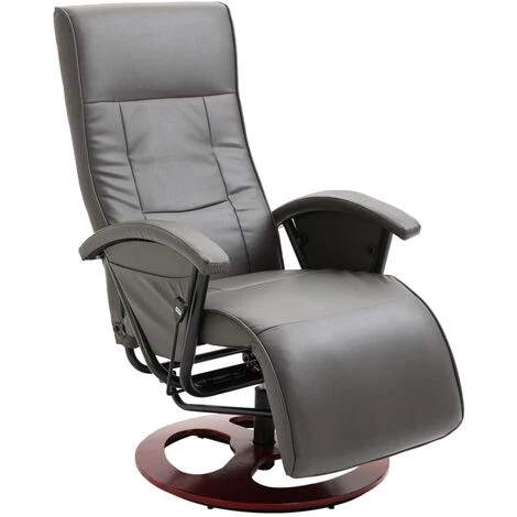 SUPERMARKET Fauteuil TV Pivotant Gris Similicuir 4 SUPERMARKET Fauteuil TV Pivotant Gris Similicuir – Image 2