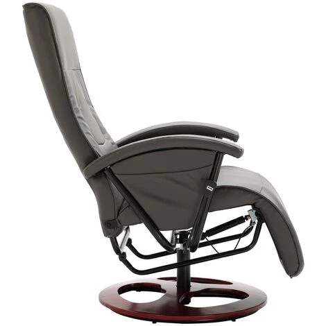 SUPERMARKET Fauteuil TV Pivotant Gris Similicuir 6 SUPERMARKET Fauteuil TV Pivotant Gris Similicuir – Image 4