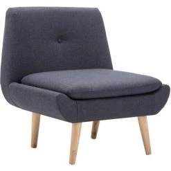 SUPERMARKET Fauteuil Sans Accoudoirs Avec Repose-pied Gris Foncé Tissu -Pas Cher Fauteuil Magasin 63652655 4