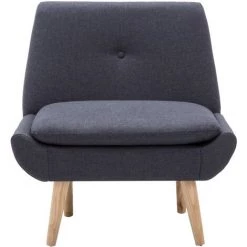 SUPERMARKET Fauteuil Sans Accoudoirs Avec Repose-pied Gris Foncé Tissu -Pas Cher Fauteuil Magasin 63652655 5