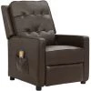 SUPERMARKET Fauteuil De Massage Inclinable Marron Similicuir Brillant 1 SUPERMARKET Fauteuil De Massage Inclinable Marron Similicuir Brillant -Pas Cher Fauteuil Magasin 63652763 1