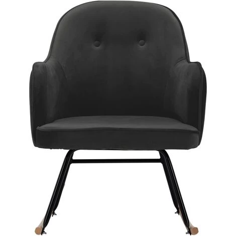 SUPERMARKET Chaise à Bascule Gris Foncé Velours SUHB-289900 5 SUPERMARKET Chaise à Bascule Gris Foncé Velours SUHB-289900 – Image 3