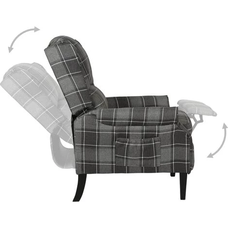 SUPERMARKET Fauteuil Inclinable Gris Tissu SUHB-329301 5 SUPERMARKET Fauteuil Inclinable Gris Tissu SUHB-329301 – Image 3