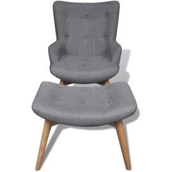 SUPERMARKET Fauteuil Avec Repose-pied Gris Tissu 11 SUPERMARKET Fauteuil Avec Repose-pied Gris Tissu -Pas Cher Fauteuil Magasin 63652817 5