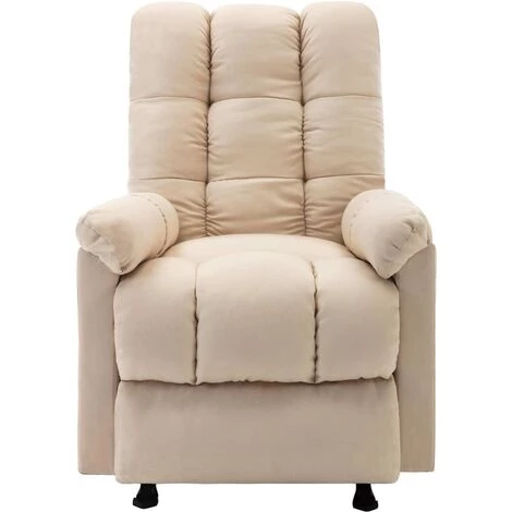 SUPERMARKET Fauteuil De Massage Inclinable Crème Tissu SUHB-321419 4 SUPERMARKET Fauteuil De Massage Inclinable Crème Tissu SUHB-321419 – Image 2