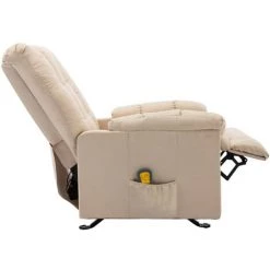 SUPERMARKET Fauteuil De Massage Inclinable Crème Tissu SUHB-321419 10 SUPERMARKET Fauteuil De Massage Inclinable Crème Tissu SUHB-321419 -Pas Cher Fauteuil Magasin 63652966 4