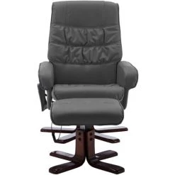 SUPERMARKET Fauteuil De Massage Inclinable Et Repose-pied Gris Similicuir 9 SUPERMARKET Fauteuil De Massage Inclinable Et Repose-pied Gris Similicuir -Pas Cher Fauteuil Magasin 63653033 3