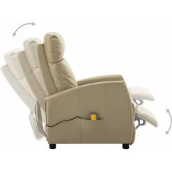 SUPERMARKET Fauteuil Inclinable électrique De Massage Cappuccino Similicuir 10 SUPERMARKET Fauteuil Inclinable électrique De Massage Cappuccino Similicuir -Pas Cher Fauteuil Magasin 63653099 4