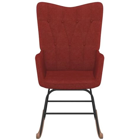 SUPERMARKET Chaise à Bascule Rouge Bordeaux Tissu SUHB-327619 4 SUPERMARKET Chaise à Bascule Rouge Bordeaux Tissu SUHB-327619 – Image 2