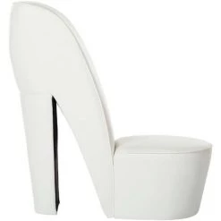 SUPERMARKET Chaise En Forme De Chaussure à Talon Haut Blanc Similicuir -Pas Cher Fauteuil Magasin 63656774 2