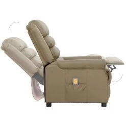 SUPERMARKET Fauteuil De Massage Inclinable Cappuccino Similicuir SUHB-338831 -Pas Cher Fauteuil Magasin 63656801 5