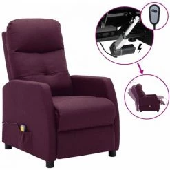 SUPERMARKET Fauteuil Inclinable électrique De Massage Violet Tissu