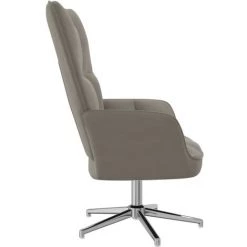 SUPERMARKET Chaise De Relaxation Gris Clair Velours SUHB-328117 -Pas Cher Fauteuil Magasin 63657151 3