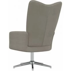 SUPERMARKET Chaise De Relaxation Gris Clair Velours SUHB-328117 -Pas Cher Fauteuil Magasin 63657151 4