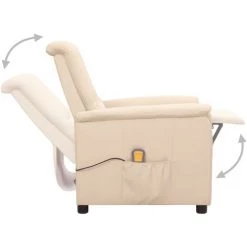 SUPERMARKET Fauteuil De Massage Inclinable Crème Tissu SUHB-338915 10 SUPERMARKET Fauteuil De Massage Inclinable Crème Tissu SUHB-338915 -Pas Cher Fauteuil Magasin 63657538 4