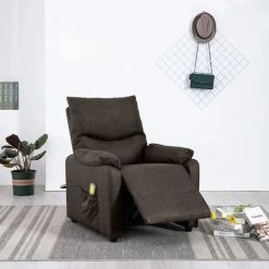 SUPERMARKET Fauteuil De Massage Inclinable Marron Foncé Tissu SUHB-342463 -Pas Cher Fauteuil Magasin 63657587 3
