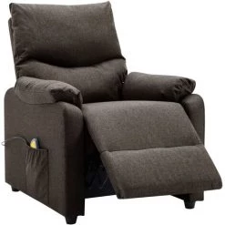 SUPERMARKET Fauteuil De Massage Inclinable Marron Foncé Tissu SUHB-342463 -Pas Cher Fauteuil Magasin 63657587 4