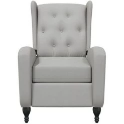 SUPERMARKET Fauteuil De Massage Inclinable Gris Clair Velours SUHB-329352 -Pas Cher Fauteuil Magasin 63657589 3