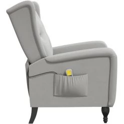 SUPERMARKET Fauteuil De Massage Inclinable Gris Clair Velours SUHB-329352 -Pas Cher Fauteuil Magasin 63657589 4