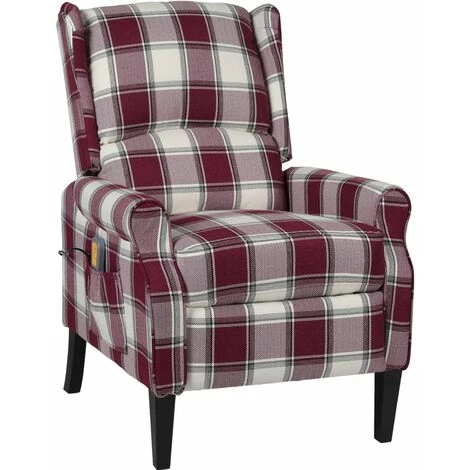 SUPERMARKET Fauteuil De Massage Inclinable Rouge Tissu 3 SUPERMARKET Fauteuil De Massage Inclinable Rouge Tissu