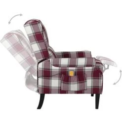 SUPERMARKET Fauteuil De Massage Inclinable Rouge Tissu 9 SUPERMARKET Fauteuil De Massage Inclinable Rouge Tissu -Pas Cher Fauteuil Magasin 63657739 3