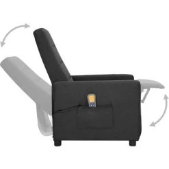 SUPERMARKET Fauteuil De Massage Inclinable Gris Foncé Tissu SUHB-338991 -Pas Cher Fauteuil Magasin 63657835 4