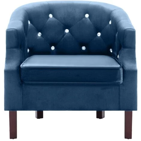 SUPERMARKET Fauteuil Bleu Velours 5 SUPERMARKET Fauteuil Bleu Velours – Image 3