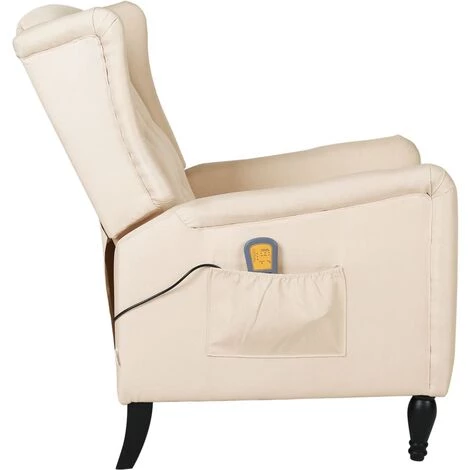 SUPERMARKET Fauteuil De Massage Inclinable Crème Tissu SUHB-329339 5 SUPERMARKET Fauteuil De Massage Inclinable Crème Tissu SUHB-329339 – Image 3