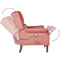 SUPERMARKET Fauteuil De Massage Inclinable Rose Velours SUHB-329294 11 SUPERMARKET Fauteuil De Massage Inclinable Rose Velours SUHB-329294 -Pas Cher Fauteuil Magasin 63658332 5
