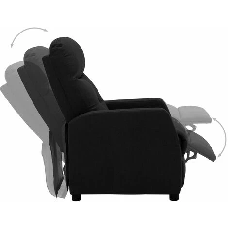 SUPERMARKET Fauteuil Inclinable Noir Tissu SUHB-289818 6 SUPERMARKET Fauteuil Inclinable Noir Tissu SUHB-289818 – Image 4