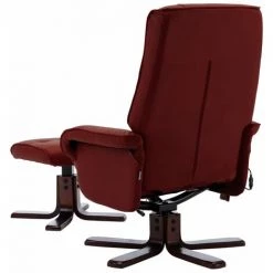 SUPERMARKET Fauteuil De Massage Inclinable Repose-pied Bordeaux Similicuir -Pas Cher Fauteuil Magasin 63658497 5
