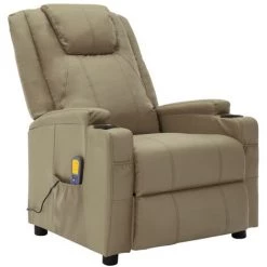 SUPERMARKET Fauteuil De Massage Inclinable Cappuccino Similicuir SUHB-321317