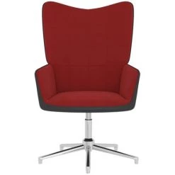 SUPERMARKET Chaise De Relaxation Rouge Bordeaux Velours Et PVC -Pas Cher Fauteuil Magasin 63661386 2