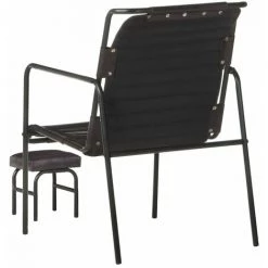 SUPERMARKET Fauteuil De Relaxation Avec Repose-pied Noir Cuir Véritable 10 SUPERMARKET Fauteuil De Relaxation Avec Repose-pied Noir Cuir Véritable -Pas Cher Fauteuil Magasin 63662336 4