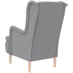 SUPERMARKET Fauteuil Avec Pieds En Bois D'hévéa Solide Gris Clair Tissu -Pas Cher Fauteuil Magasin 63662394 5