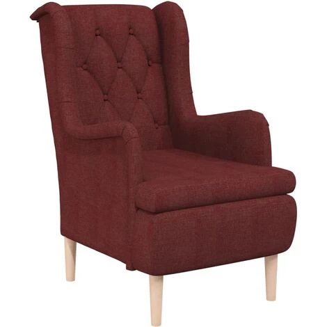 SUPERMARKET Fauteuil Avec Pieds En Bois D'hévéa Solide Rouge Bordeaux Tissu 4 SUPERMARKET Fauteuil Avec Pieds En Bois D'hévéa Solide Rouge Bordeaux Tissu – Image 2