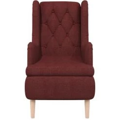 SUPERMARKET Fauteuil Avec Pieds En Bois D'hévéa Solide Rouge Bordeaux Tissu 9 SUPERMARKET Fauteuil Avec Pieds En Bois D'hévéa Solide Rouge Bordeaux Tissu -Pas Cher Fauteuil Magasin 63662397 3