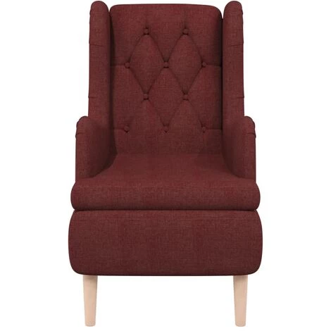 SUPERMARKET Fauteuil Avec Pieds En Bois D'hévéa Solide Rouge Bordeaux Tissu 5 SUPERMARKET Fauteuil Avec Pieds En Bois D'hévéa Solide Rouge Bordeaux Tissu – Image 3