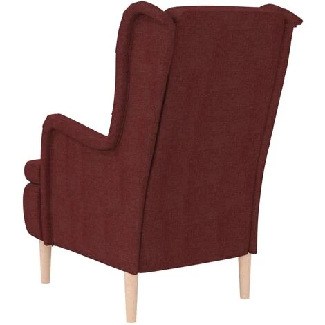 SUPERMARKET Fauteuil Avec Pieds En Bois D'hévéa Solide Rouge Bordeaux Tissu 7 SUPERMARKET Fauteuil Avec Pieds En Bois D'hévéa Solide Rouge Bordeaux Tissu – Image 5