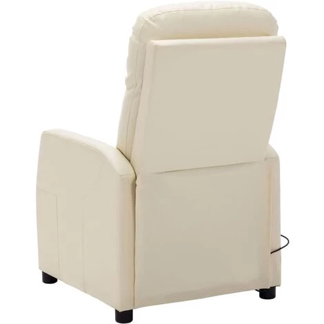 SUPERMARKET Fauteuil De Massage Inclinable Blanc Crème Similicuir SUHB-321360 6 SUPERMARKET Fauteuil De Massage Inclinable Blanc Crème Similicuir SUHB-321360 – Image 4