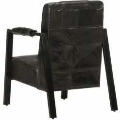 SUPERMARKET Fauteuil 60x80x87 Cm Noir Cuir De Chèvre Véritable 9 SUPERMARKET Fauteuil 60x80x87 Cm Noir Cuir De Chèvre Véritable -Pas Cher Fauteuil Magasin 63663375 3